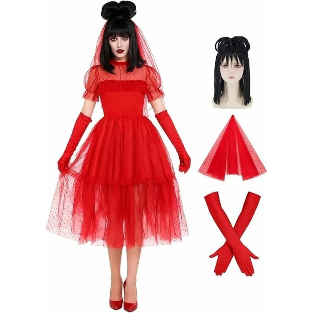 Womens Gothic Wedding Dress Adult Halloween Costume Cosplay Size: Large